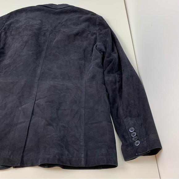 Hugo Boss Goat Leather Blazer Jacket Black Sz 44R 2 Buttons Pockets Quiet Luxury - Picture 15 of 15